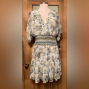 TAYLOR green gauzy dress NWT large